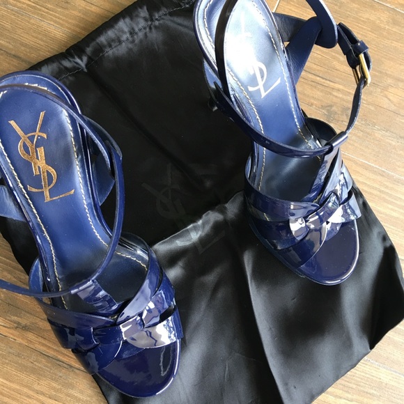 YSL Saint Laurent Tribute 105 - blue patent 6.5 - Picture 5 of 8